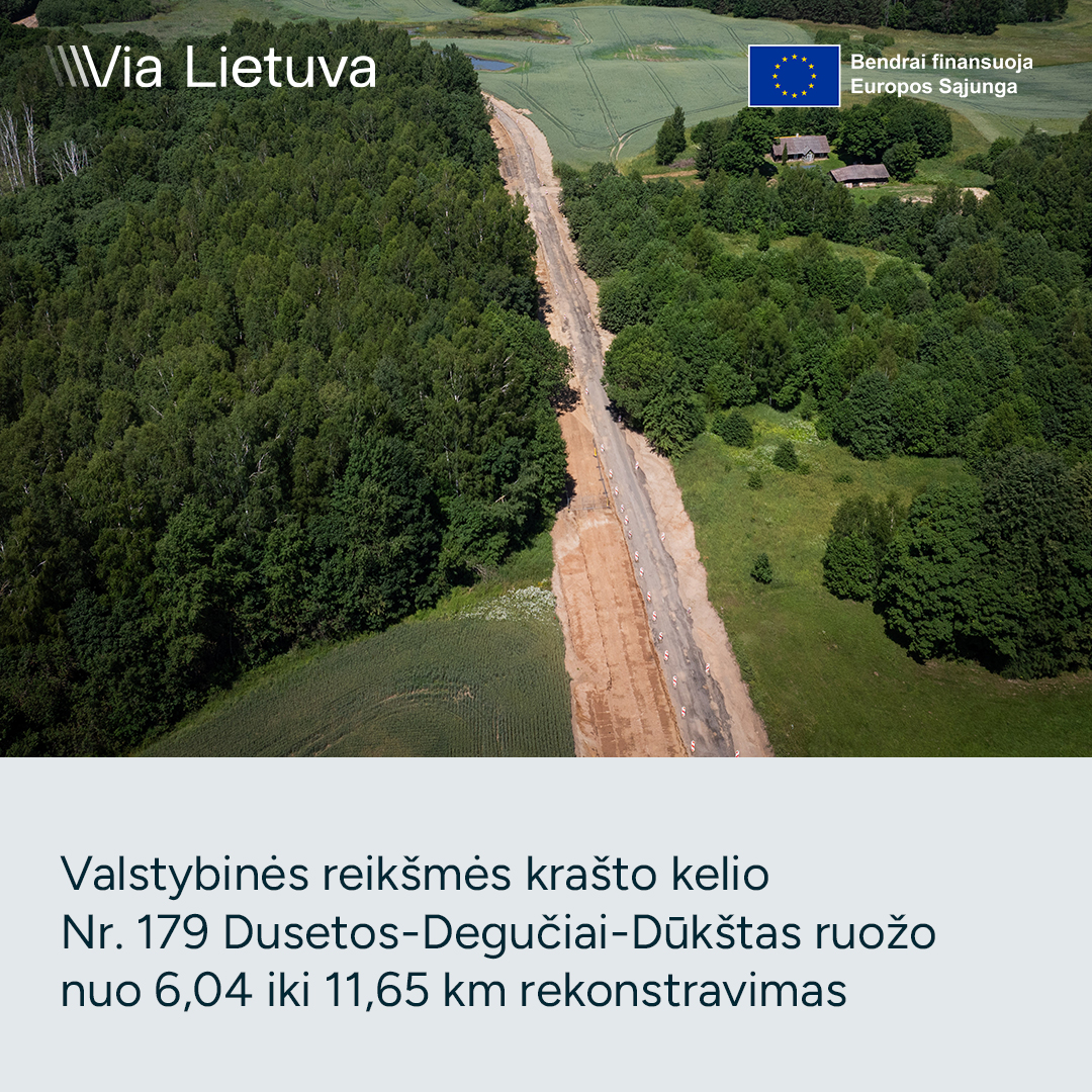 Projektas Nr. 08-001-P-0009 „Valstybinės reikšmės krašto kelio Nr. 179 Dusetos-Degučiai-Dūkštas ruožo nuo 6,04 iki 11,65 km rekonstravimas“